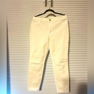 EUC Cream Velour Skinny Ankle Jeans 8